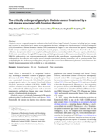 The critically endangered geophyte Gladiolus aureus threatened by a wilt disease associated with Fusarium libertatis