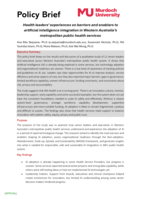 Health leaders' experiences on barriers and enablers to artificial intelligence integration in Western Australia's metropolitan public health services
