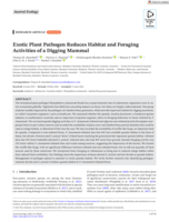 Exotic Plant Pathogen Reduces Habitat and Foraging Activities of a Digging Mammal