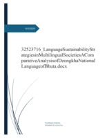 Language Sustainability Strategies in Multilingual Societies A Comparative Analysis of Dzongkha National Language of Bhuta