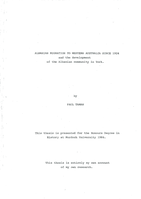 ALBANIAN MIGRATION TO WESTERN AUSTRALIA SINCE 1924 and the development of the Albanian community in York