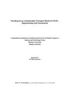 The Bicycle as a Sustainable Transport Mode for Perth - Opportunities and Constraints