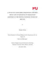 A Study of Consumers' Perception Towards Trust and Acceptance of Blockchain Adoption in the Digital Payment System of Bhutan
