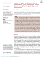 Closing the gap in reproductive health for Aboriginal and Torres Strait Islander women: lessons learned from longitudinal perinatal cohort studies