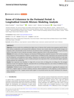 Sense of Coherence in the Perinatal Period: A Longitudinal Growth Mixture Modeling Analysis