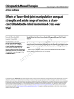 Effects of lower limb joint manipulation on squat strength and ankle range of motion: a sham-controlled double-blind randomised cross-over trial