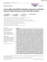 Acute capillary blood DNA methylation responses to swimming exercise in high-performance male and female swimmers