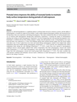 Prenatal stress improves the ability of neonatal lambs to maintain body surface temperature during periods of cold exposure