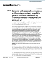 Genome-wide association mapping and haplotype analysis reveal the genetic architecture of sodicity tolerance in bread wheat (Triticum aestivum L.)