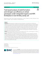 Trait-based analysis of yield formation and nitrogen use efficiency in wheat genotypes under integrated organic and NPK fertilization in low-fertility sandy soil