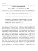 Multiple drug resistant Staphylococcus aureus strains isolated from a fish market and from fish handlers