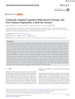 Culturally Adapted Cognitive Behavioural Therapy and First Nations Population: A Role for Nurses?