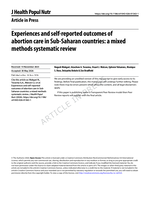 Experiences and self-reported outcomes of abortion care in Sub-Saharan countries: a mixed methods systematic review