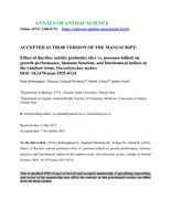 Effect of Bacillus subtilis probiotics (live vs. pressure-killed) on growth performance, immune function, and biochemical indices in the rainbow trout, Oncorhynchus mykiss