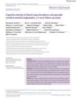 Cognitive decline in Dutch-type hereditary and sporadic cerebral amyloid angiopathy: a 5-year follow-up study