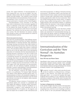 Internationalization of the Curriculum and the “New Normal’: An Australian Perspective