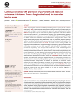 Lambing outcomes with provision of parturient and neonatal assistance: 8 Evidence from a longitudinal study in Australian Merino ewes