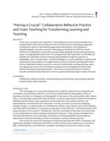 “Pairing is Crucial”: Collaborative Reflective Practice and Team Teaching for Transforming Learning and Teaching