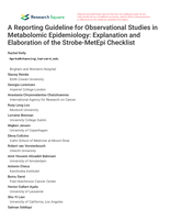 A Reporting Guideline for Observational Studies in Metabolomic Epidemiology: Explanation and Elaboration of the Strobe-MetEpi Checklist