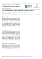 Data stories and stories as data: Indigenous-led research projects