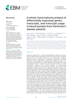 A whole-transcriptome analysis of differentially expressed genes, transcripts, and transcript usage in blood samples from Parkinson’s disease patients