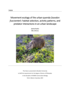 Movement ecology of the urban quenda (Isoodon fusciventer): habitat selection, activity patterns, and predator interactions in an urban landscape