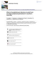 Effect of establishment density on yield from eucalypt pulpwood plantations in southern Australia