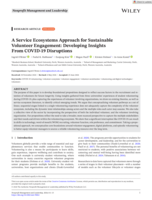A Service Ecosystems Approach for Sustainable Volunteer Engagement: Developing Insights From COVID-19 Disruptions
