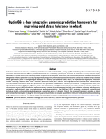 OptimGS: a dual integrative genomic prediction framework for improving cold stress tolerance in wheat