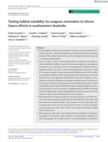 Testing habitat suitability for seagrass restoration to inform future efforts in southwestern Australia