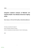 Integrative Lipidomic Analyses of Metabolic and Cognitive Health: From Obesity to Exercise in Ageing Adults