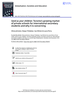 Send us your children: Toronto's growing market of private schools for international secondary students and why it is concerning