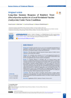 Long-time Immune Response of Rainbow Trout (Oncorhynchus mykiss) to a Local Yersiniosis Vaccine (Antiyersin) Under Farm Conditions