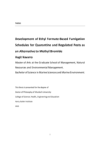 Development of Ethyl Formate-Based Fumigation Schedules for Quarantine and Regulated Pests as an Alternative to Methyl Bromide