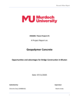 Geopolymer Concrete: Opportunities and advantages for Bridge Construction in Bhutan