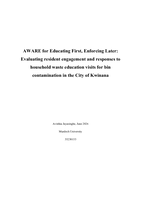 AWARE for Educating First, Enforcing Later: Evaluating resident engagement and responses to household waste education visits for bin contamination in the City of Kwinana