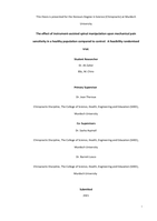 The effect of instrument-assisted spinal manipulation upon mechanical pain sensitivity in a healthy population compared to control: A feasibility randomised trial