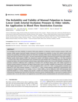 The Reliability and Validity of Manual Palpation to Assess Lower Limb Arterial Occlusion Pressure in Older Adults, for Application in Blood Flow Restriction Exercise
