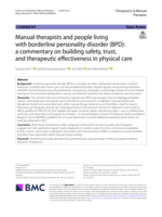 Manual therapists and people living with borderline personality disorder (BPD): a commentary on building safety, trust, and therapeutic effectiveness in physical care