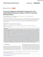 Corporate Indigenous Stakeholder Engagement in the Sustainability Reporting: Evidence From the Australian Mining Industry
