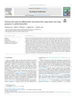 Climate and traits are differentially associated with range extent and range geometry in global butterflies