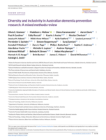 Diversity and inclusivity in Australian dementia prevention research: A mixed methods review