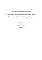 Power and Negotiation on Country: An Analysis of Indigenous, Government, and Industry Drivers in the Work of the Murujuga Rangers