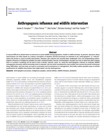 Anthropogenic influence and wildlife intervention