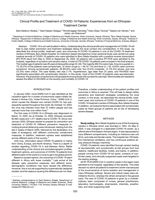 Clinical Profile and Treatment of COVID-19 Patients: Experiences from an Ethiopian Treatment Center