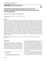 Mental Health Support Workers Perspectives on Barriers to and Facilitators of the Effective Delivery of their Roles: A Systematic Review and Meta-aggregation
