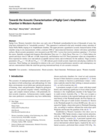 Towards the Acoustic Characterisation of Ngilgi Cave's Amphitheatre Chamber in Western Australia