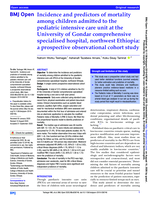 Incidence and predictors of mortality among children admitted to the pediatric intensive care unit at the University of Gondar comprehensive specialised hospital, northwest Ethiopia: a prospective observational cohort study