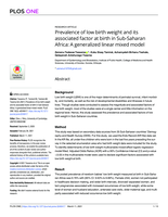 Prevalence of low birth weight and its associated factor at birth in Sub-Saharan Africa: A generalized linear mixed model