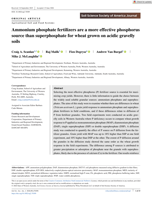 Ammonium phosphate fertilizers are a more effective phosphorus source than superphosphate for wheat grown on acidic gravelly soils